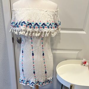 EUC Parker Beach Embroidered Aztec Print Sheath Dress